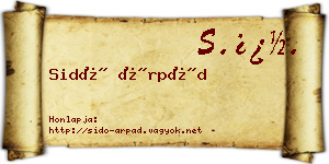 Sidó Árpád névjegykártya