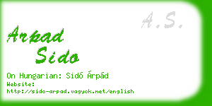 arpad sido business card